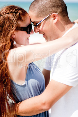 Portrait Of A beautiful Couple Hugging