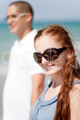 Portrait Of A Cute Couple, Focus On Female