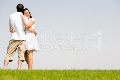 young couple hug