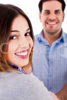 close up of a smiling couple