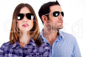 stylish couple wearing sunglasses
