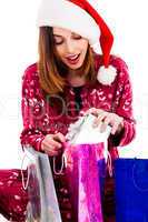 young woman with christmas gifts