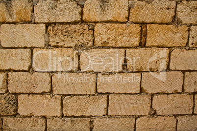 scrubbed brick wall