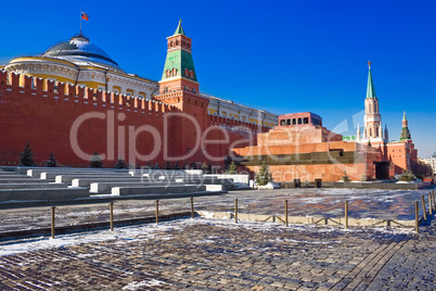 Red square and the mausoleum