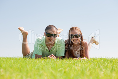 happy couple in the park