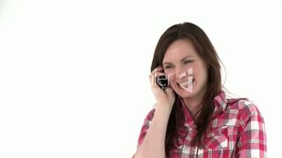 Frau telefoniert