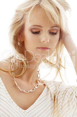lovely blond with golden necklace