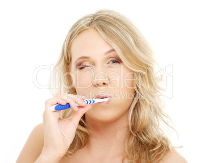 happy blond with toothbrush #2