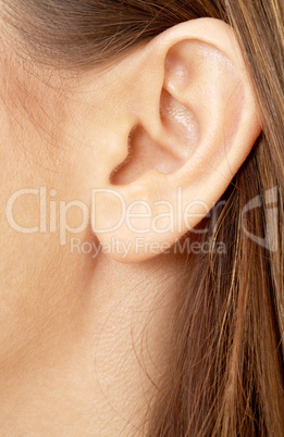 brunette girl ear