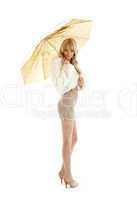 golden umbrella girl