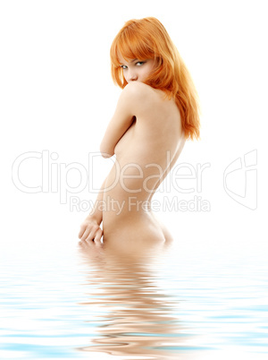 redhead in water