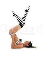 striped underwear supported shoulderstand #2