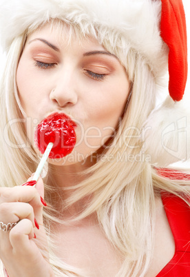 santa helper with lollipop