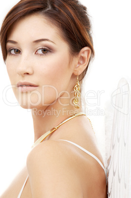 portrait of brunette angel girl #3