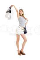 cheerful blond with shopping bags #2