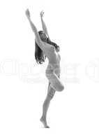 monochrome dancing naked girl