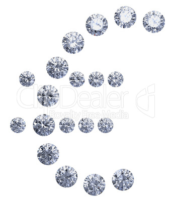Euro symbol assembled of diamonds