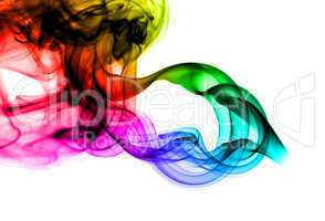Abstract colorful fume pattern on white