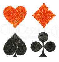 Caviar shaped Card suits