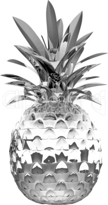 Chromed ananas with reflection