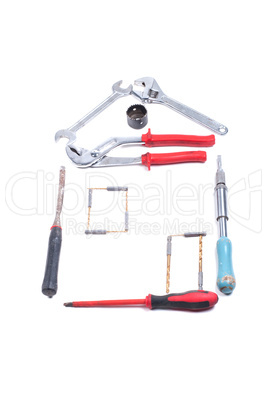 Conceptual photo with building tools