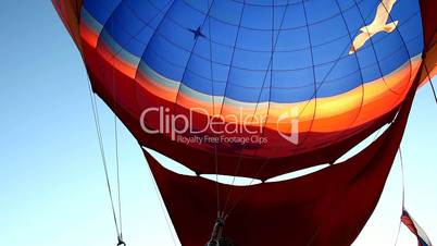 Hot Air Balloon fly up at sunrise