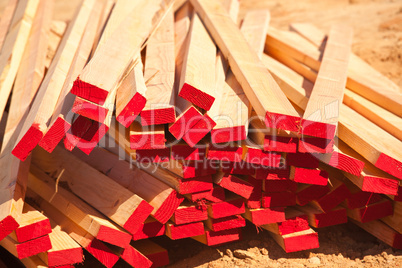 Abstract Stack of Construction Wood