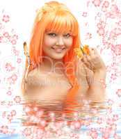 butterfly girl in water with flowers #2
