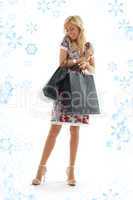 shopping girl with snowflakes #3