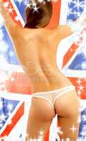 white lace panties, union jack and snowflakes