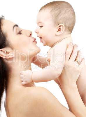 happy mother with baby