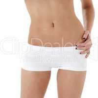 healthy woman torso in white panties