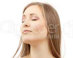 beautiful woman with closed eyes