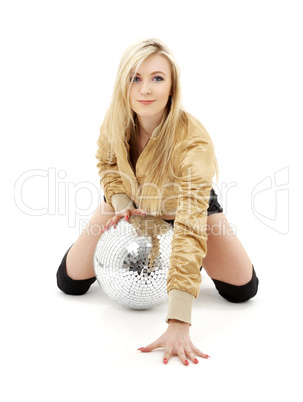 golden jacket girl with disco ball #4