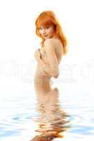 healthy redhead in water