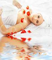 red petals spa with water