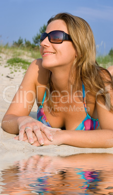 beach girl on sand