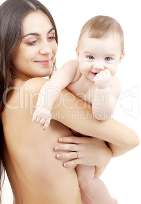 clean baby in mother hands #4