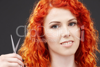 redhead with scissors #2