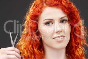 redhead with scissors #2