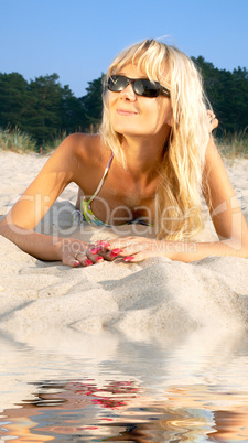 beach blonde girl