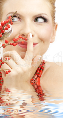 red ashberry girl in water