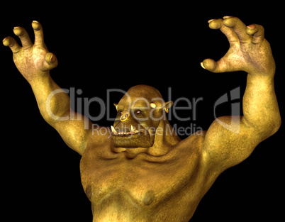 Fantasie Figur Orc in Angriff Pose