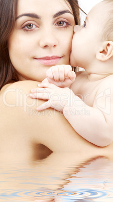 portrait of happy mother with baby