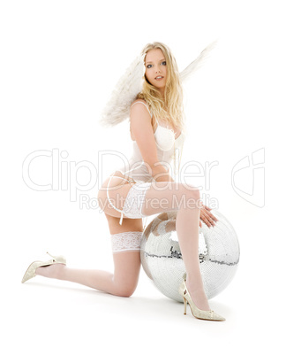 lingerie angel with disco ball