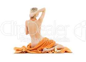 beautiful lady with orange towels