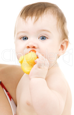 baby with duck