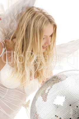 lingerie angel with disco ball