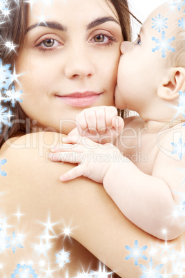 portrait of happy mother with baby