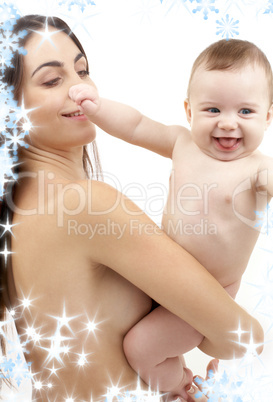 clean baby in mother hands clean baby in mother hands